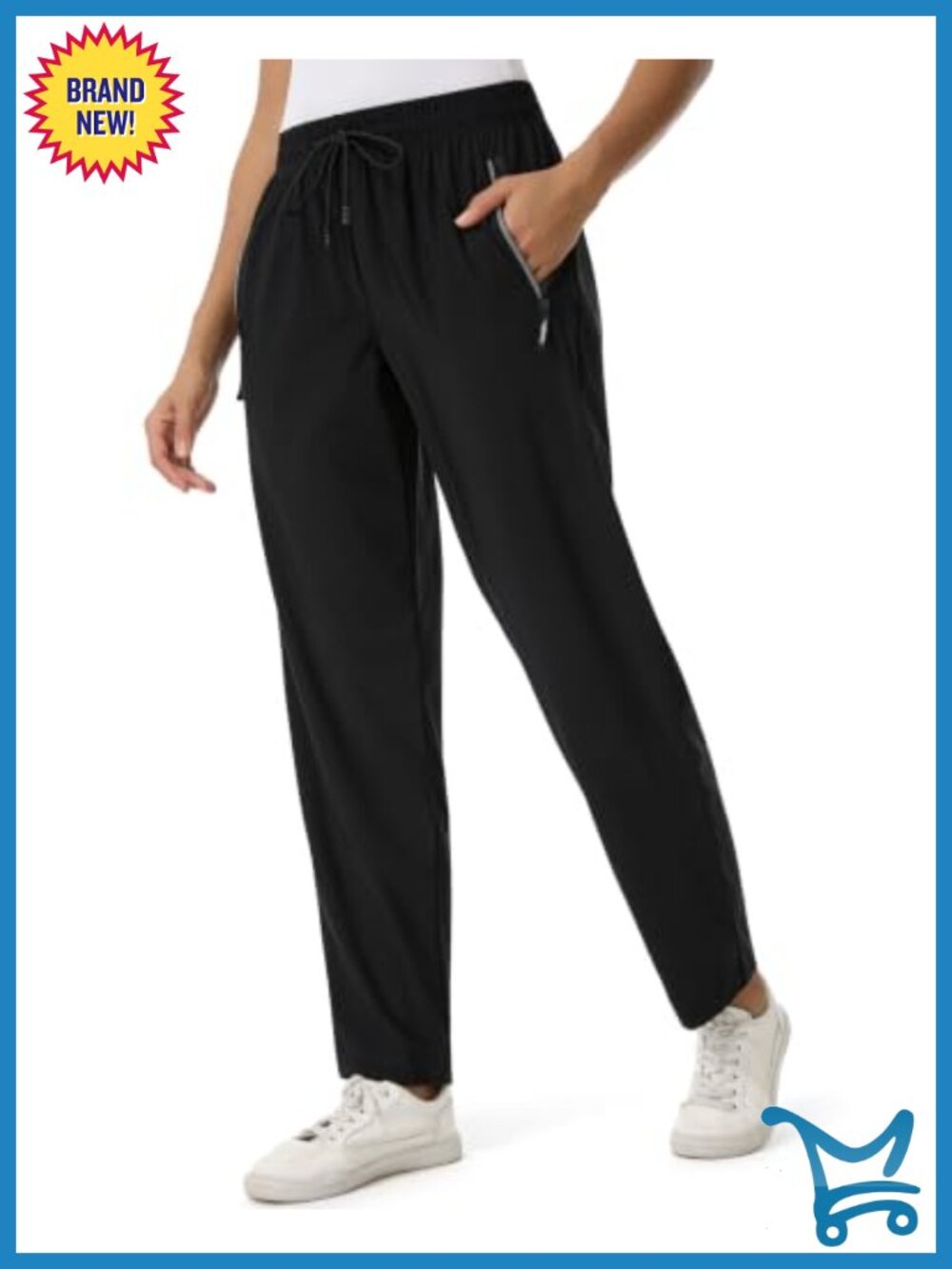 Women's Stretch Nylon Hiking Pants Zip Pockets Straight Leg Active